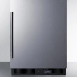 24″ wide built in all freezer, ada compliant, stainless steel/black