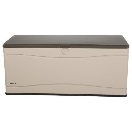 lifetime heavy duty 130 gallon plastic deck box, desert sand lifetime heavy duty 130 gallon plastic deck box, desert sand