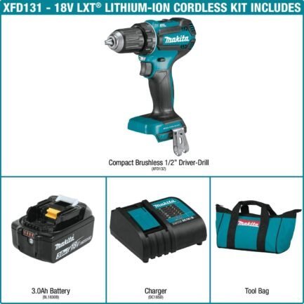 makita xfd131 18v lxtu00ae lithium ion brushless cordless 1/2″ driver drill kit (3.0ah) makita xfd131 18v lxtu00ae lithium ion brushless cordless 1/2″ driver drill kit (3.0ah)
