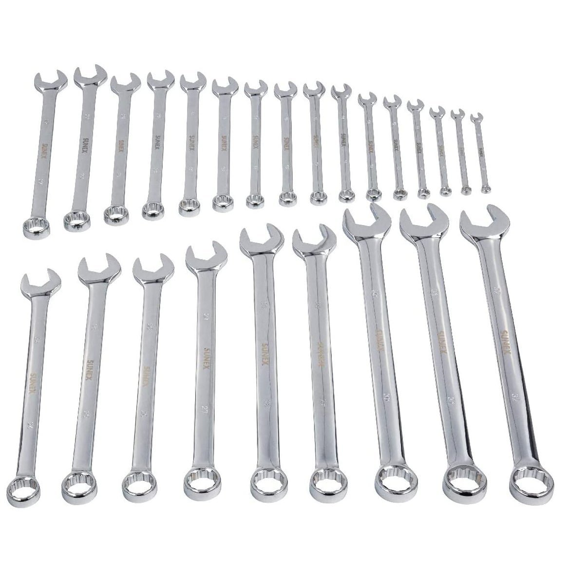 sunex 9917mpr fully polished v groove combination metric wrench set, 25 piece sunex 9917mpr fully polished v groove combination metric wrench set, 25 piece