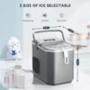 countertop ice maker,portable ice machine with carry handle,self cleaning,basket and scoop,9 cubes in 6 mins,26.5lbs/24hrs,2 sizes of bullet ice,for home,kitchen,party,grey countertop ice maker,portable ice machine with carry handle,self cleaning,basket and scoop,9 cubes in 6 mins,26.5lbs/24hrs,2 sizes of bullet ice,for home,kitchen,party,grey
