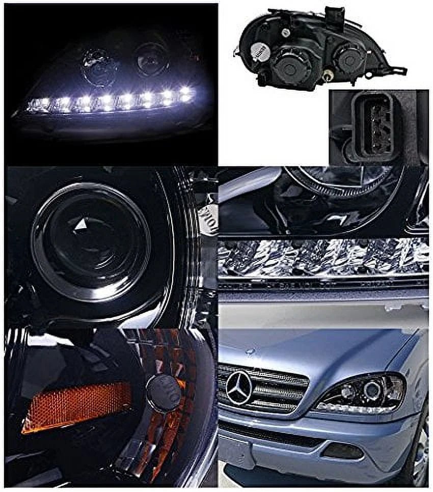 spec d tuning 2lhp bw16302g tm benz w163 ml320/350/55 glossy black smd led drl projector headlights spec d tuning 2lhp bw16302g tm benz w163 ml320/350/55 glossy black smd led drl projector headlights