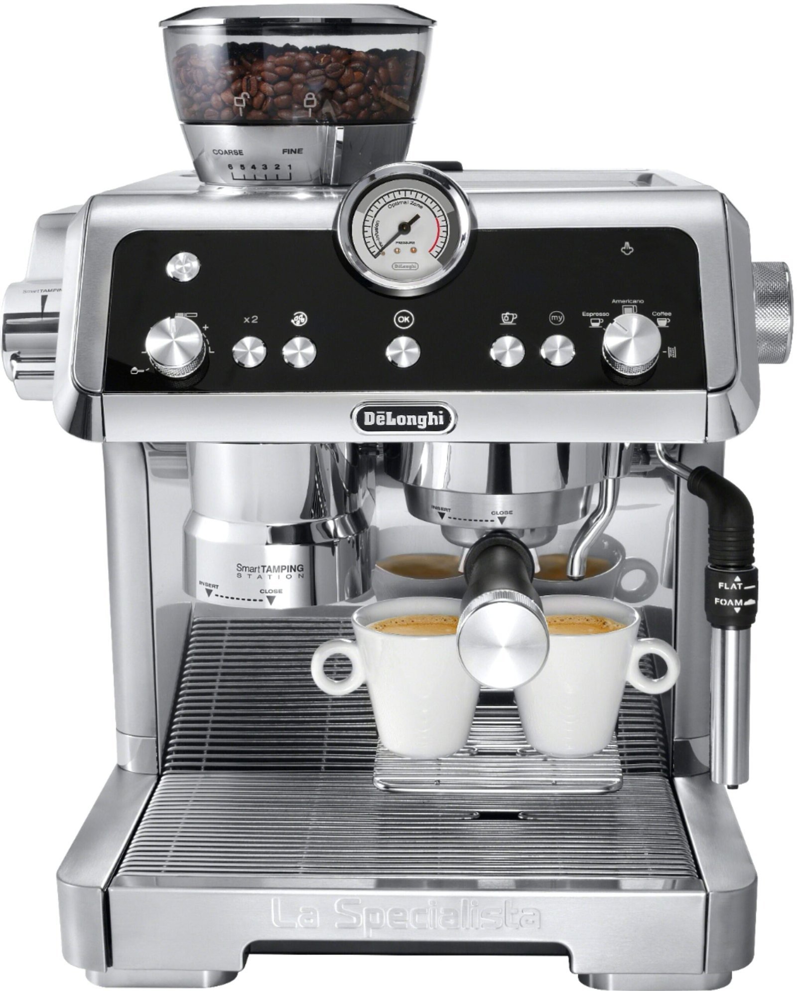 de’longhi – la specialista espresso machine with 19 bars of pressure and milk frother – stainless steel de’longhi – la specialista espresso machine with 19 bars of pressure and milk frother – stainless steel
