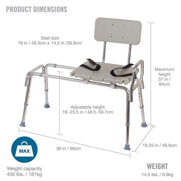 dmi tub transfer bench and sliding shower chair, heavy duty non slip aluminum body and seat dmi tub transfer bench and sliding shower chair, heavy duty non slip aluminum body and seat