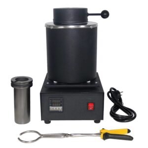 shangniulu 2kg gold melting furnace,1400w 2000f digital electric melting furnace with graphite crucible for melt scrap, silver, gold, copper, aluminum 110v refining casting
