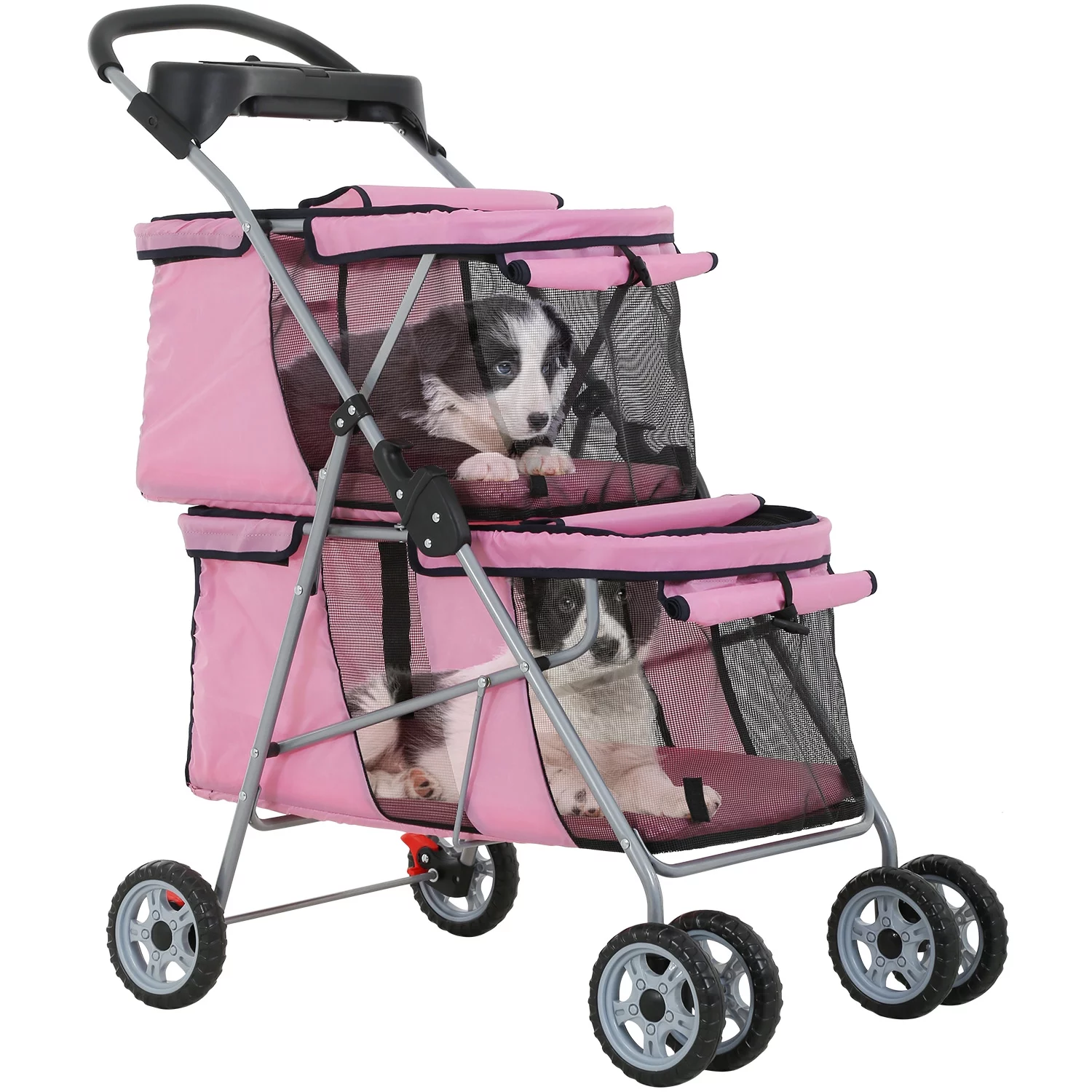 yrllensdan dog stroller cat stroller pet carriers bag jogger stroller for small medium dogs cats travel camping 4 wheels lightweight waterproof folding crate stroller with soft pad (pink) yrllensdan dog stroller cat stroller pet carriers bag jogger stroller for small medium dogs cats travel camping 4 wheels lightweight waterproof folding crate stroller with soft pad (pink)