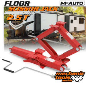 m auto set of 2 scissor jack, 2.5 ton 5000lbs heavy duty car jack tire repair tools kit, rv trailer stabilizer leveling scissor jacks with handle, red