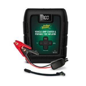 battery tender 800 amp jump starter and tire inflator 140psi combo – lithium battery for extended use – led flashlight emergency strobe – 2 fast usb charging ports – 030 3010 wh