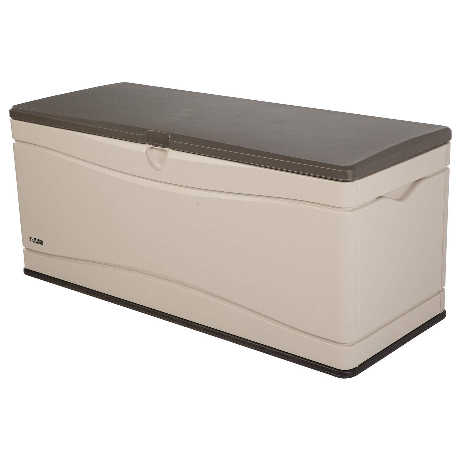 lifetime heavy duty 130 gallon plastic deck box, desert sand lifetime heavy duty 130 gallon plastic deck box, desert sand