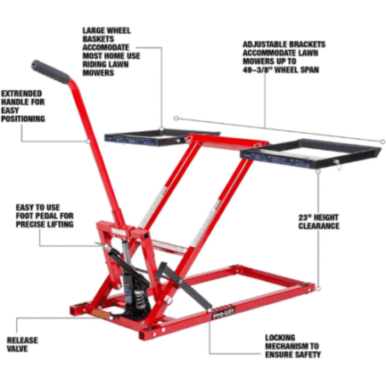 pro lift lawn mower jack lift with 350 lbs capacity for tractors and zero turn lawn mowers pro lift lawn mower jack lift with 350 lbs capacity for tractors and zero turn lawn mowers