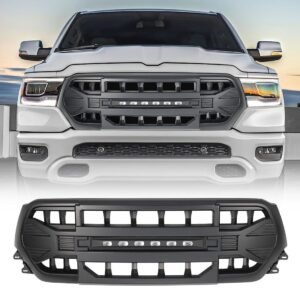 armor grille w/ led off road lights for 2019 2024 dodge ram 1500