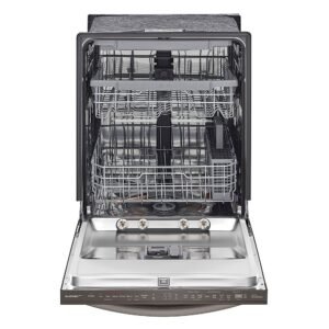 lg – 24″ top control smart built in stainless steel tub dishwasher with 3rd rack, quadwash and 46dba – black stainless steel