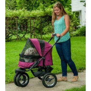 no zip double pet stroller β boysenberry