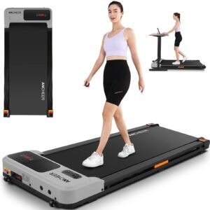 ancheer walking pad treadmill&under desk treadmill for home&office, speed range 0.6~3.8mph, 240 lbs weight capacity