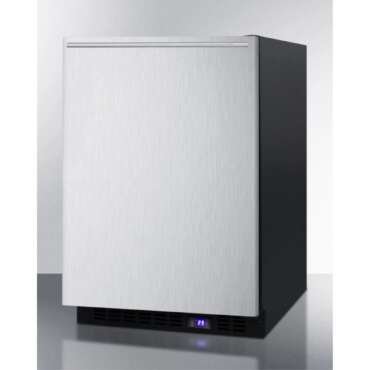 frost free built in undercounter all freezer for residential or commercial use, with stainless steel door, horizontal handle, and black cabinet frost free built in undercounter all freezer for residential or commercial use, with stainless steel door, horizontal handle, and black cabinet