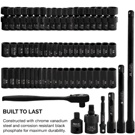 neiko 02471a impact socket set, 3/8” drive, 67 piece, metric and standard master socket set with shallow & deep sockets, ratchet, swivel sockets, extension bars, adapters, cr v & cr mo neiko 02471a impact socket set, 3/8” drive, 67 piece, metric and standard master socket set with shallow & deep sockets, ratchet, swivel sockets, extension bars, adapters, cr v & cr mo