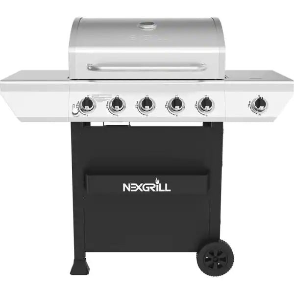 nexgrill 5 burner propane gas grill in stainless steel with side burner and condiment rack sku 1004670969 nexgrill 5 burner propane gas grill in stainless steel with side burner and condiment rack sku 1004670969
