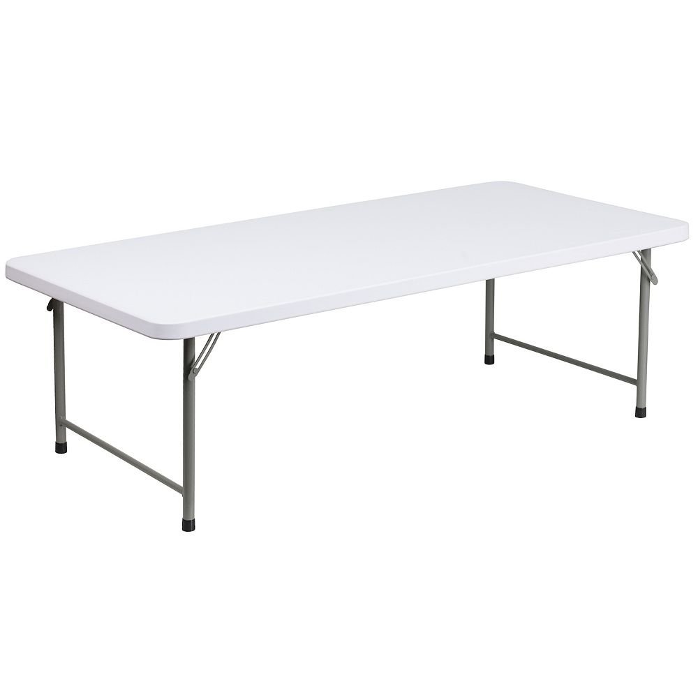 Store emma and oliver 4.93 foot kid’s granite white plastic folding activity table – play table