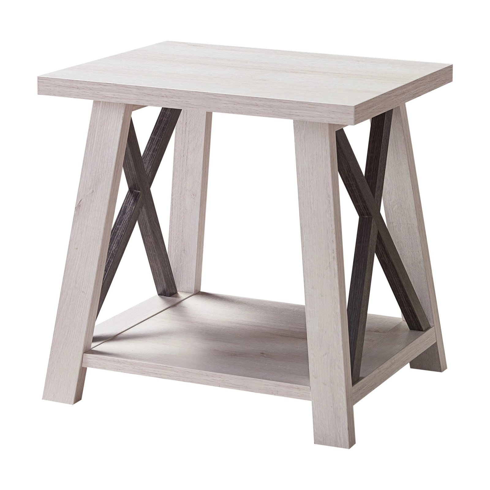 side table, end table wood nightstand x design legs bottom storage space table side table, end table wood nightstand x design legs bottom storage space table