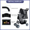 dkelincs pet stroller 4 wheels foldable dog cat stroller travel carrier with storage basket & cup holder, grey dkelincs pet stroller 4 wheels foldable dog cat stroller travel carrier with storage basket & cup holder, grey