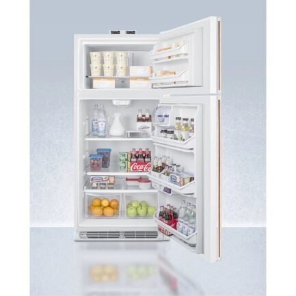 18 cu.ft. break room refrigerator freezer in white with nist calibrated alarm/thermometers and copper handles 18 cu.ft. break room refrigerator freezer in white with nist calibrated alarm/thermometers and copper handles