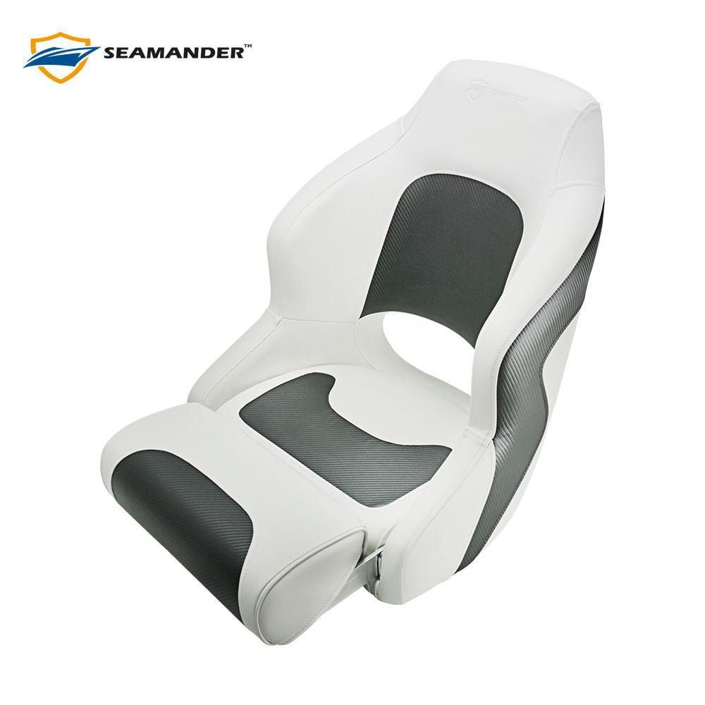 seamander s1043 series premier pontoon furniture bucket seat, captain seat, colors white/charcoal seamander s1043 series premier pontoon furniture bucket seat, captain seat, colors white/charcoal