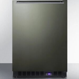 24″ wide built in all freezer, black stainless steel