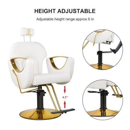luxmars reclining barber chair salon chair height adjustable hydraulic chair tattoo chairs 360 degrees rolling swivel barber chairs for barbershop hair salon spa equipment – white luxmars reclining barber chair salon chair height adjustable hydraulic chair tattoo chairs 360 degrees rolling swivel barber chairs for barbershop hair salon spa equipment – white