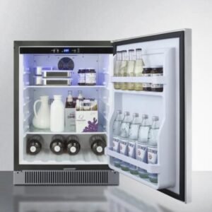 24″ wide outdoor all freezer, black cabinet
