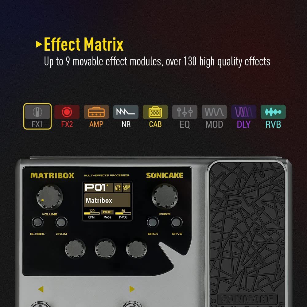 sonicake multi effects processor with expression pedal guitar bass amp modeling ir cabinets simulation stereo otg usb audio interface matribox sonicake multi effects processor with expression pedal guitar bass amp modeling ir cabinets simulation stereo otg usb audio interface matribox