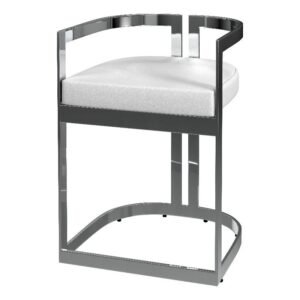 butler specialty company clarence faux leather 23″ dining stool – nickel plated