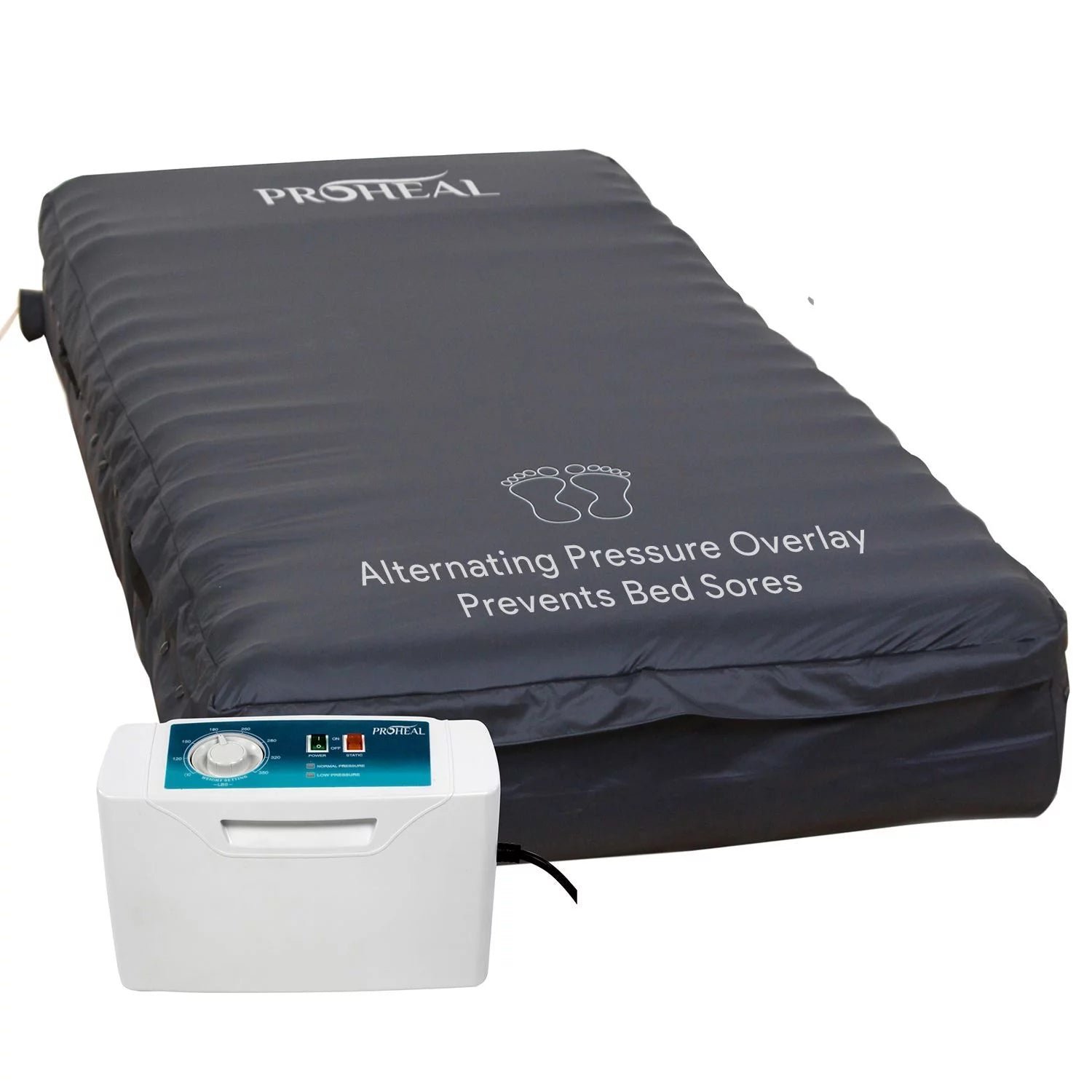 proheal 5″ thick alternating pressure bed pad – air mattress overlay with pump – bed size 36” x 80” thickness: variates proheal 5″ thick alternating pressure bed pad – air mattress overlay with pump – bed size 36” x 80” thickness: variates