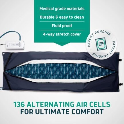 lunderg alternating air pressure pad for recliner chair – pressure relief cushion topper for recliner – bed sore prevention – includes medical grade mattress pad, cover & quiet pump – home or hospital lunderg alternating air pressure pad for recliner chair – pressure relief cushion topper for recliner – bed sore prevention – includes medical grade mattress pad, cover & quiet pump – home or hospital
