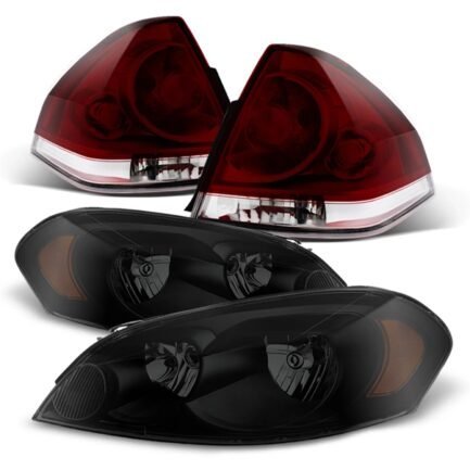akkon – black smoked headlights + dark red smoke tail lamp fits 2006 2013 chevy impala 2014 2016 impala limited pair lh+rh akkon – black smoked headlights + dark red smoke tail lamp fits 2006 2013 chevy impala 2014 2016 impala limited pair lh+rh