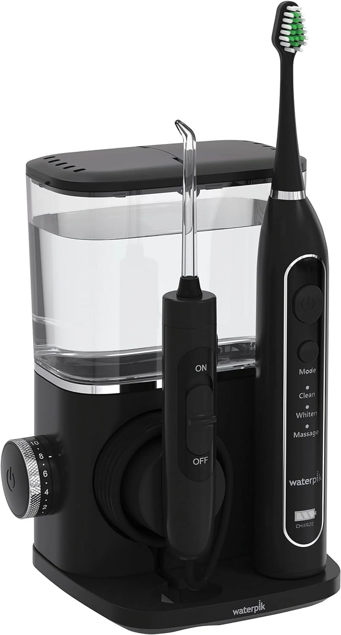 waterpik complete care 9.0 sonic electric toothbrush with water flosser, cc 01 black, 11 piece set waterpik complete care 9.0 sonic electric toothbrush with water flosser, cc 01 black, 11 piece set