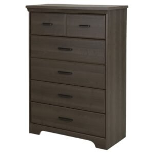 south shore versa 5 drawer chest, gray