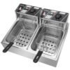 cb15401 deep fryer 5000 watt electric countertop dual tank stainless commercial restaurant cb15401 deep fryer 5000 watt electric countertop dual tank stainless commercial restaurant