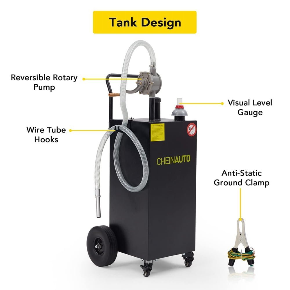 soonbuy 30 gallon portable gas caddy fuel storage tank large gasoline diesel can with 2 wheels for boat, atv, car, motorcycle – black soonbuy 30 gallon portable gas caddy fuel storage tank large gasoline diesel can with 2 wheels for boat, atv, car, motorcycle – black