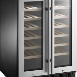 42 bottle or 128 can dual zone wine and beverage cooler with glass do