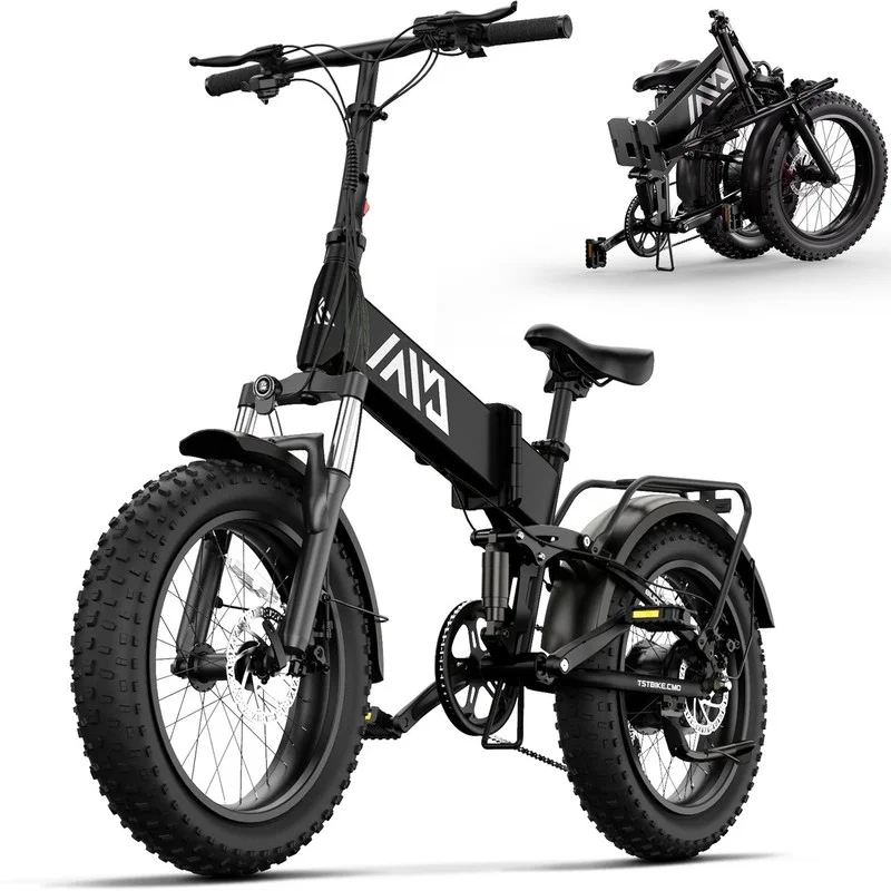 tst electric bike, 4.0 fat tire foldable ebike, 48v 13ah battery, 750w electric commuter bicycle with lcd, 20″ one step folding electric city bike for men women, black tst electric bike, 4.0 fat tire foldable ebike, 48v 13ah battery, 750w electric commuter bicycle with lcd, 20″ one step folding electric city bike for men women, black