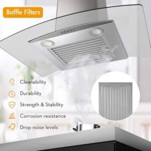 range hood 30 inch convertible wall mount range hood with tempered glass 3 speed fan 450cfm