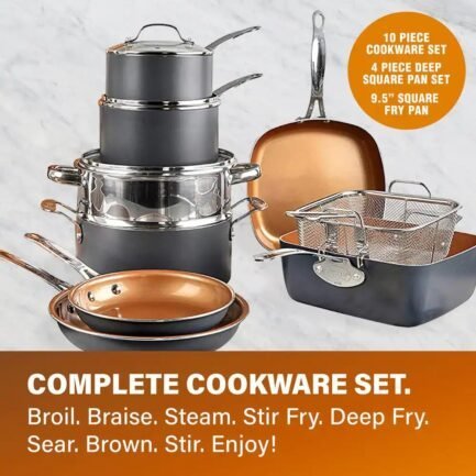 gotham steel 20 piece cookware and bakeware set in graphite gotham steel 20 piece cookware and bakeware set in graphite