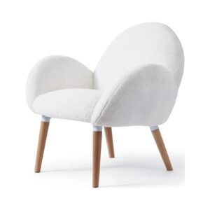 pure solid wood beech frame imitation lamb fabric sofa chair, suitable for living room and hotel