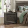 deehome classic louis philippe style stained gray finish 1pc nightstand of 2x drawers traditional design bedroom furniture deehome classic louis philippe style stained gray finish 1pc nightstand of 2x drawers traditional design bedroom furniture