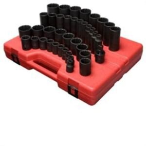 sunex 2698 1/2″ dr. 12 pt. 39 pc. sae master impact socket set