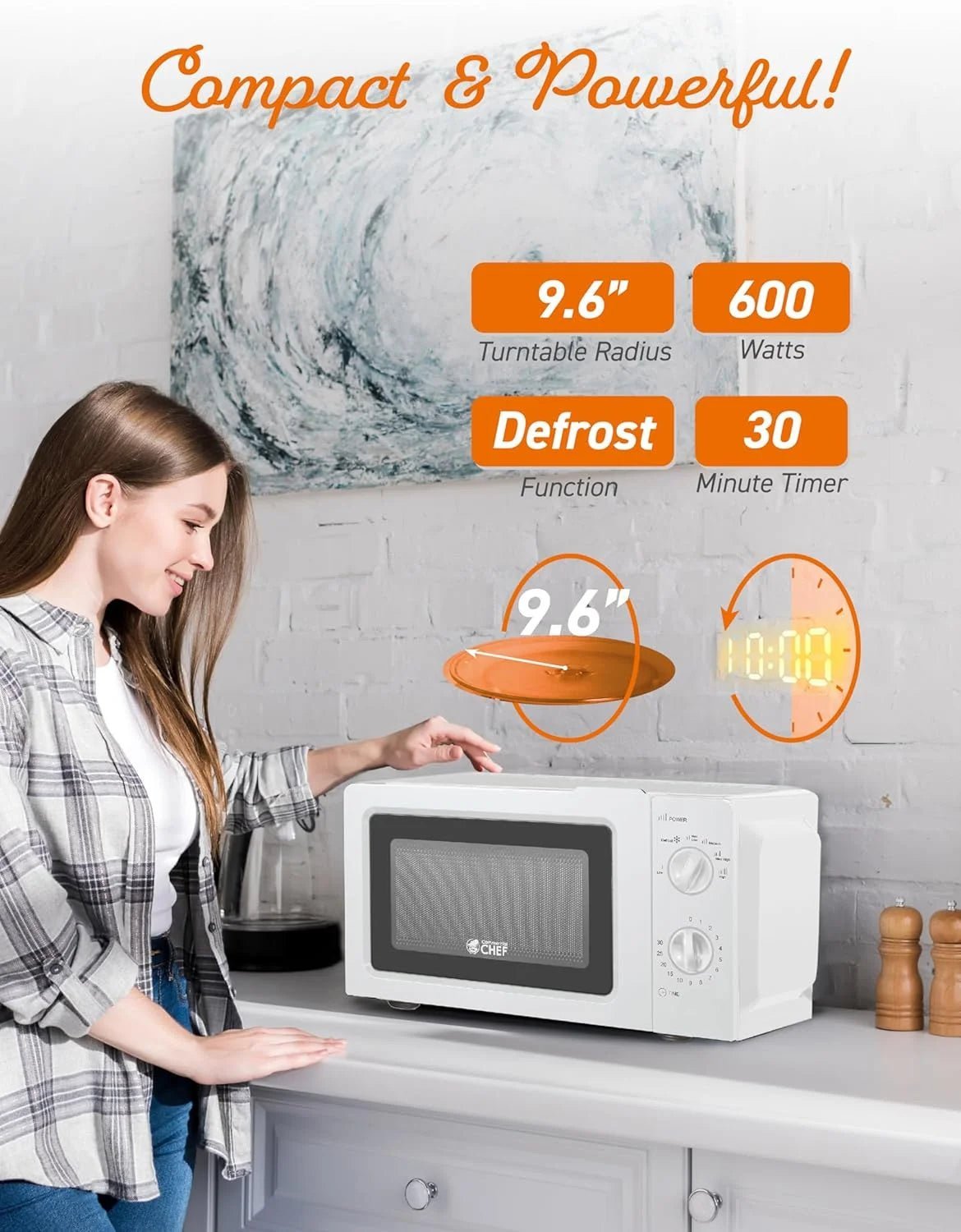 0.6 cubic foot microwave with 6 power levels, small microwave with grip handle, 600w countertop microwave with 30 minute timer and mechanical dial controls, black 0.6 cubic foot microwave with 6 power levels, small microwave with grip handle, 600w countertop microwave with 30 minute timer and mechanical dial controls, black
