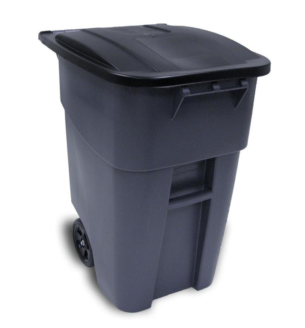 50 gal brute roll out container with lid, gray 50 gal brute roll out container with lid, gray