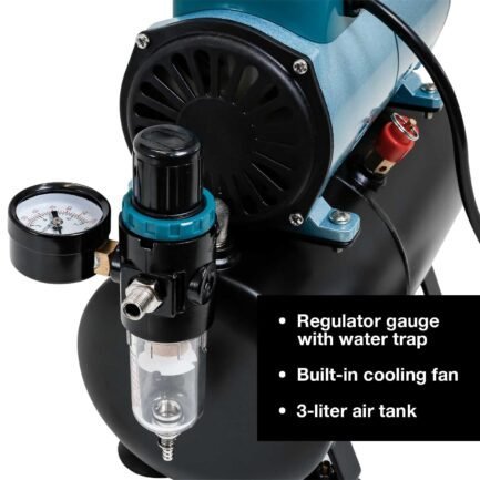 master airbrush model tc 40t – cool runner professional high performance single piston airbrush air compressor with 3 liter air tank, 2 holders, regulator, gauge, water trap filter & air hose master airbrush model tc 40t – cool runner professional high performance single piston airbrush air compressor with 3 liter air tank, 2 holders, regulator, gauge, water trap filter & air hose