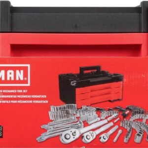 craftsman versastack 1/4, 3/8 and 1/2 in. drive metric and sae mechanic’s tool set 230 pc