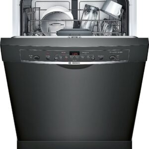 bosch – 100 series 24″ front control tall tub built in dishwasher with stainless steel tub – black